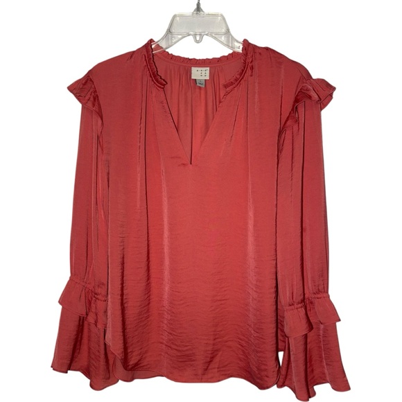 a new day Ruffled Sleeve Blouse Long Sleeves - Picture 1 of 5
